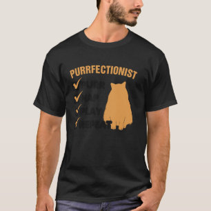 Funny Orange Tabby Cat Meme Purrfectionist Orange T-Shirt