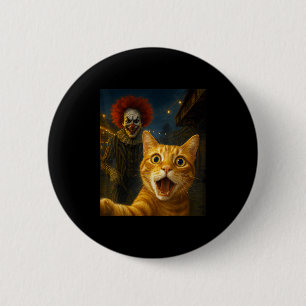 Funny Orange Tabby Cat Selfie Creepy Clown Soky Ca 6 Cm Round Badge