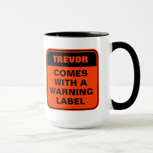 Funny orange warning label personalise caution mug