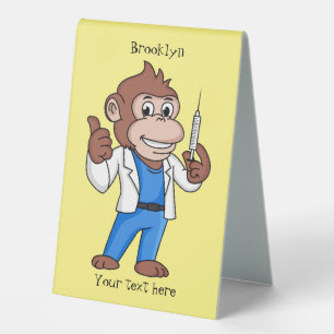Funny orangutan ape cartoon doctor
