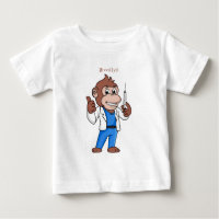 Funny orangutan ape cartoon doctor