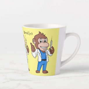 Funny orangutan ape cartoon doctor latte mug