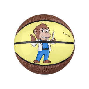 Funny orangutan ape cartoon doctor mini basketball