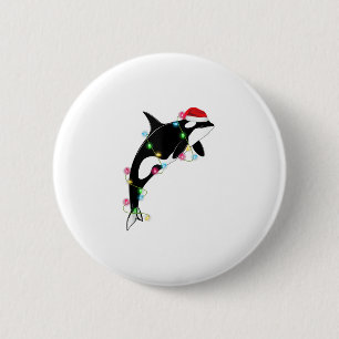 Funny Orca Killer Whale Santa Hat Christmas Sea An 6 Cm Round Badge
