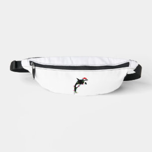 Funny Orca Killer Whale Santa Hat Christmas Sea An Bum Bags