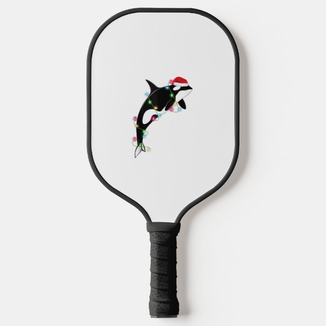 Funny Orca Killer Whale Santa Hat Christmas Sea An Pickleball Paddle (Front)