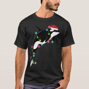 Funny Orca Killer Whale Santa Hat Christmas Sea An T-Shirt