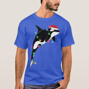 Funny Orca Killer Whale Santa Hat Christmas Sea An T-Shirt