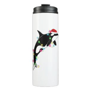 Funny Orca Killer Whale Santa Hat Christmas Sea An Thermal Tumbler