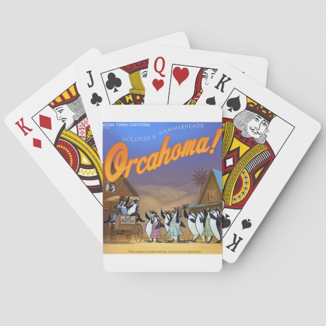 Funny Orca Whale Theatre Playing Cards (Back)