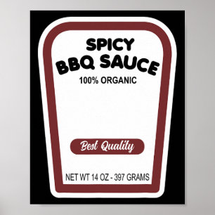 Funny Organic Bbq Sauce Halloween Easy Group Costu Poster