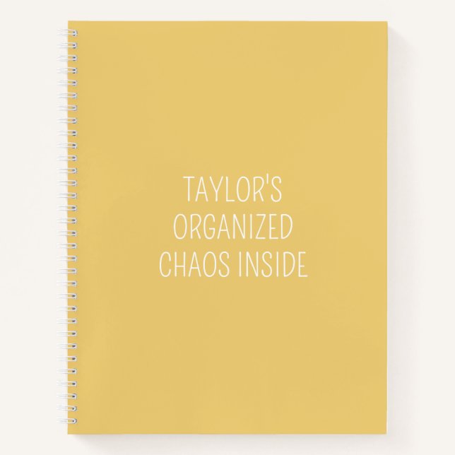 Funny Organisation Quote To Do List Yellow Notebook (Front)
