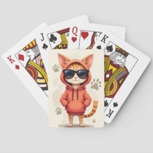 Funny Oriental Shorthair Kawaii Cat Playing Cards