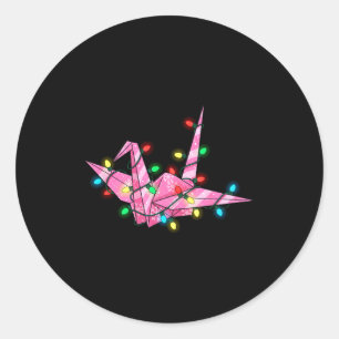 Funny Origami Christmas Graphics Lights Lover Classic Round Sticker