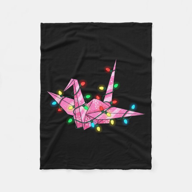 Funny Origami Christmas Graphics Lights Lover  Fleece Blanket (Front)