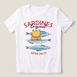 Funny Original Sardines Extra Salty Cute Orange  Tri-Blend Shirt