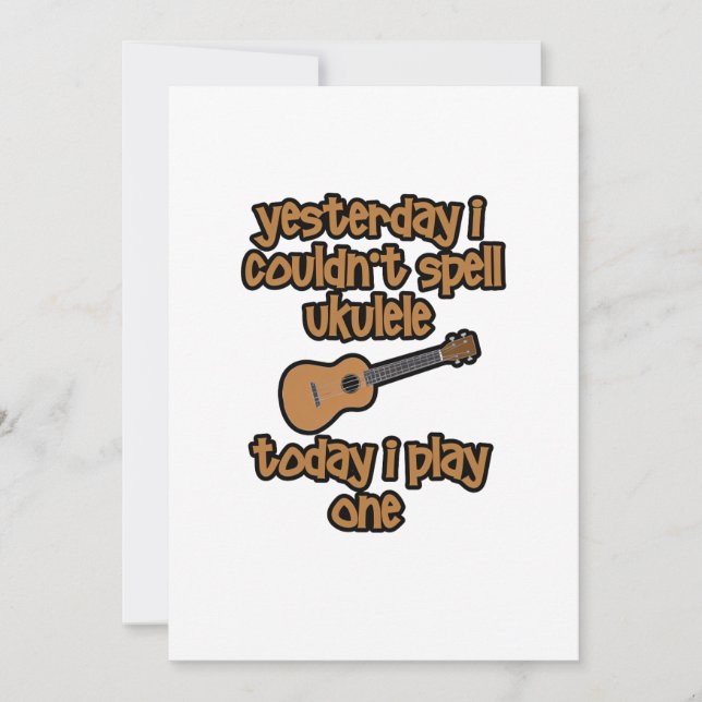Funny Original Ukulele Thank You Card (Front)