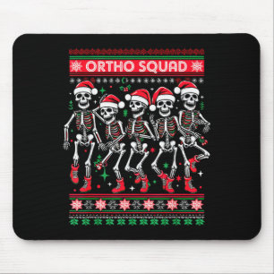 Funny Ortho Squad Christmas Three Santa Skeletons Mouse Pad