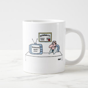 Funny Orthopaedist Cartoon TV Breaking News Large Coffee Mug