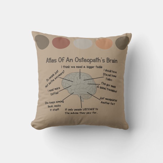 Funny Osteopath's Brain Cushion (Front)