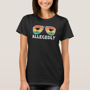 Funny Ostrich Alleged Vintage Retro Sunglasses T-Shirt