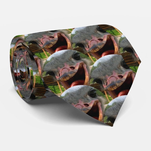 Funny Ostrich Bird Photo Tie (Rolled)
