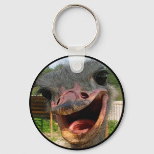 Funny Ostrich Bird Photo What's Up Key Ring