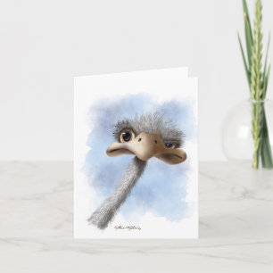 Funny Ostrich Caricature Card