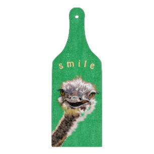 Funny Ostrich Cutting Board Smile - Custom Colour