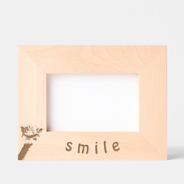 Funny Ostrich Etched Frames Smile - Custom Text (Front)