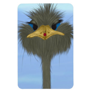 Funny Ostrich George And The Cute Ladybug Magnet