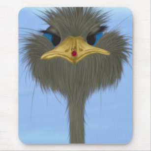 Funny Ostrich George And The Cute Ladybug Mouse Pad