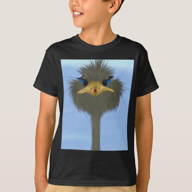 Funny Ostrich George And The Cute Ladybug T-Shirt (Front)