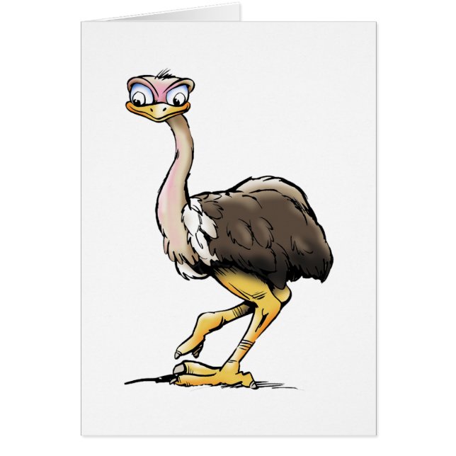 Funny Ostrich Greeting Cards (Front)