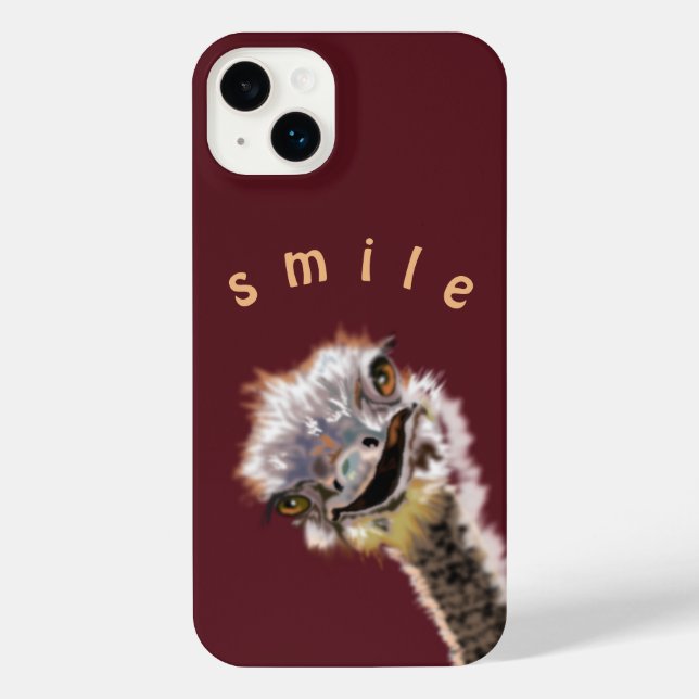 Funny Ostrich iPhone Case Custom Colour and Text (Back)