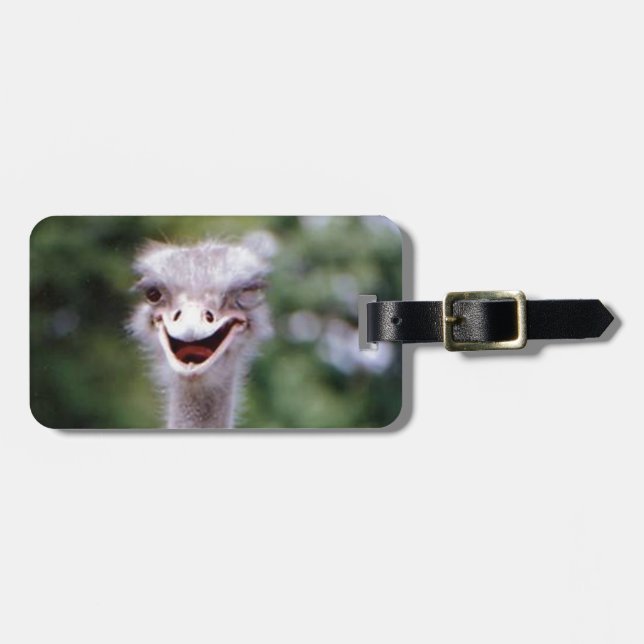 Funny Ostrich Luggage Tag (Front Horizontal)