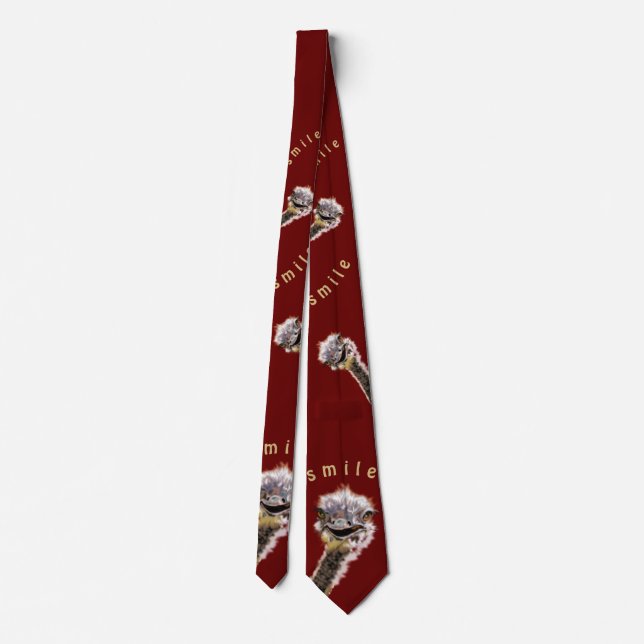 Funny Ostrich Neck Tie with Custom Colour or Text (Back)