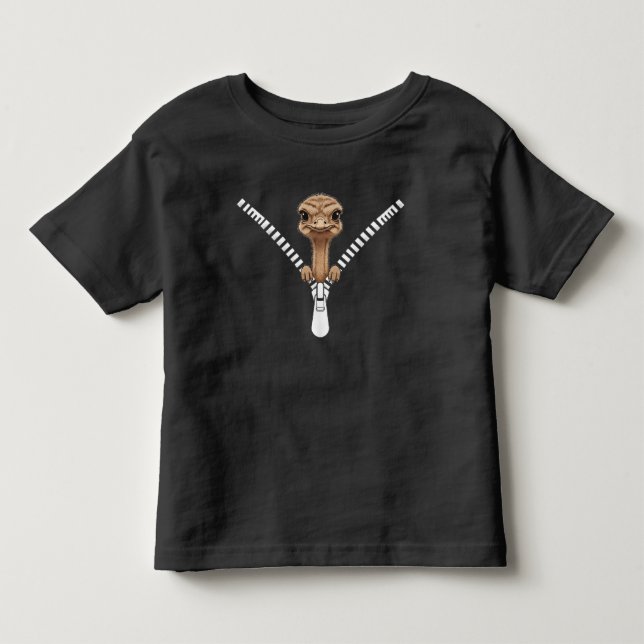 Funny Ostrich Peek T-Shirt (Front)