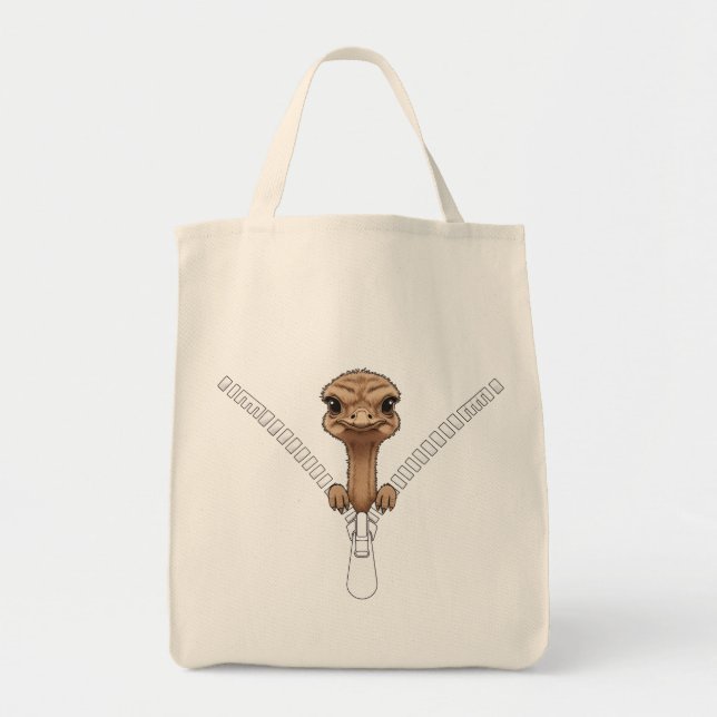 Funny Ostrich Peek  Tote Bag (Front)