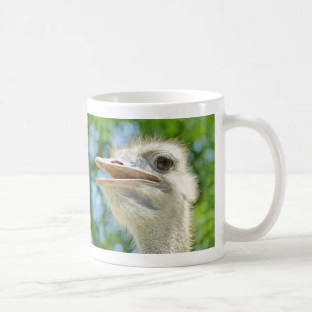 Funny Ostrich Portrait Photo Coffee Mug (Right)