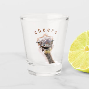 Funny Ostrich Shot Glass - Cheers