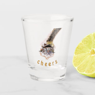 Funny Ostrich Shot Glass Cheers - Custom Text