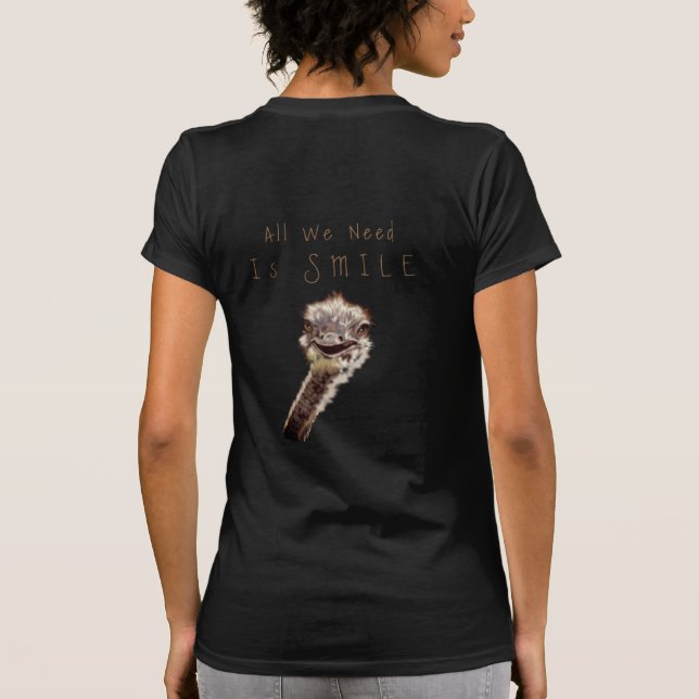 Funny Ostrich T-Shirt - Custom Text (Back)