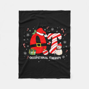 Funny Ot Nurse Occupational Therapy Santa Christma Fleece Blanket
