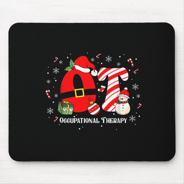 Funny Ot Nurse Occupational Therapy Santa Christma Mouse Pad (Front)