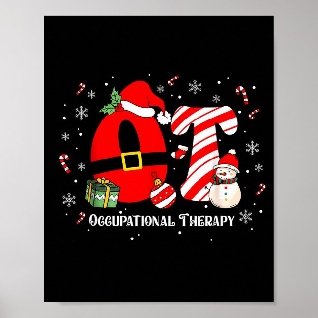 Funny Ot Nurse Occupational Therapy Santa Christma Poster (Front)
