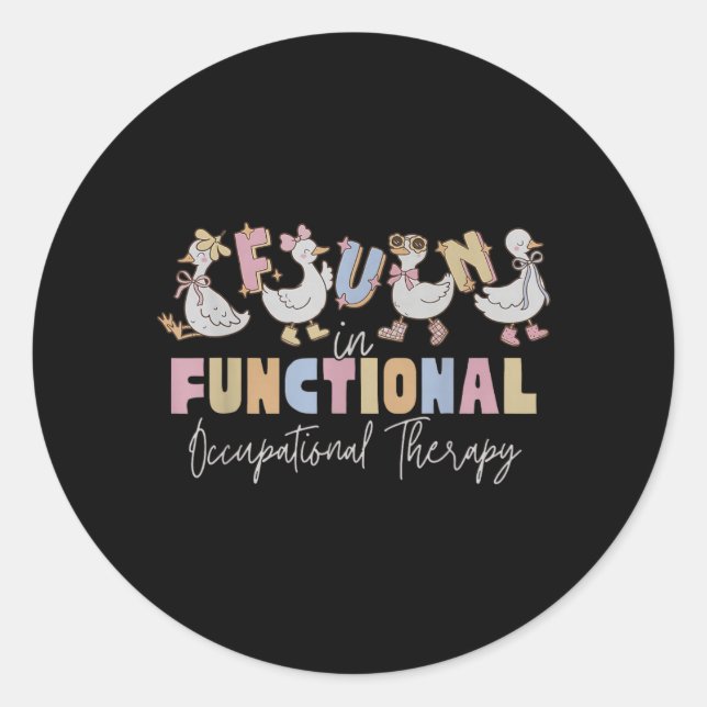 Funny OT Silly Goose Fun in Functional Classic Round Sticker (Front)