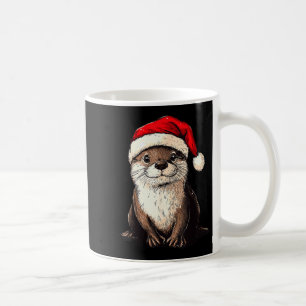 Funny Otter Santa Hat Xmas Otter Lovers Christmas  Coffee Mug