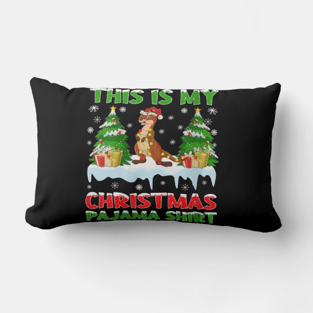 Funny Otter  This Is My Christmas Pajama Lumbar Cushion (Front)