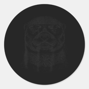 Funny Otter Wearing Sungles Wildlife Cool Animals Classic Round Sticker